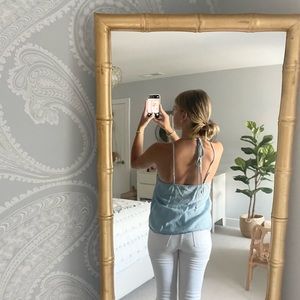 1250C tie back denim material tank top